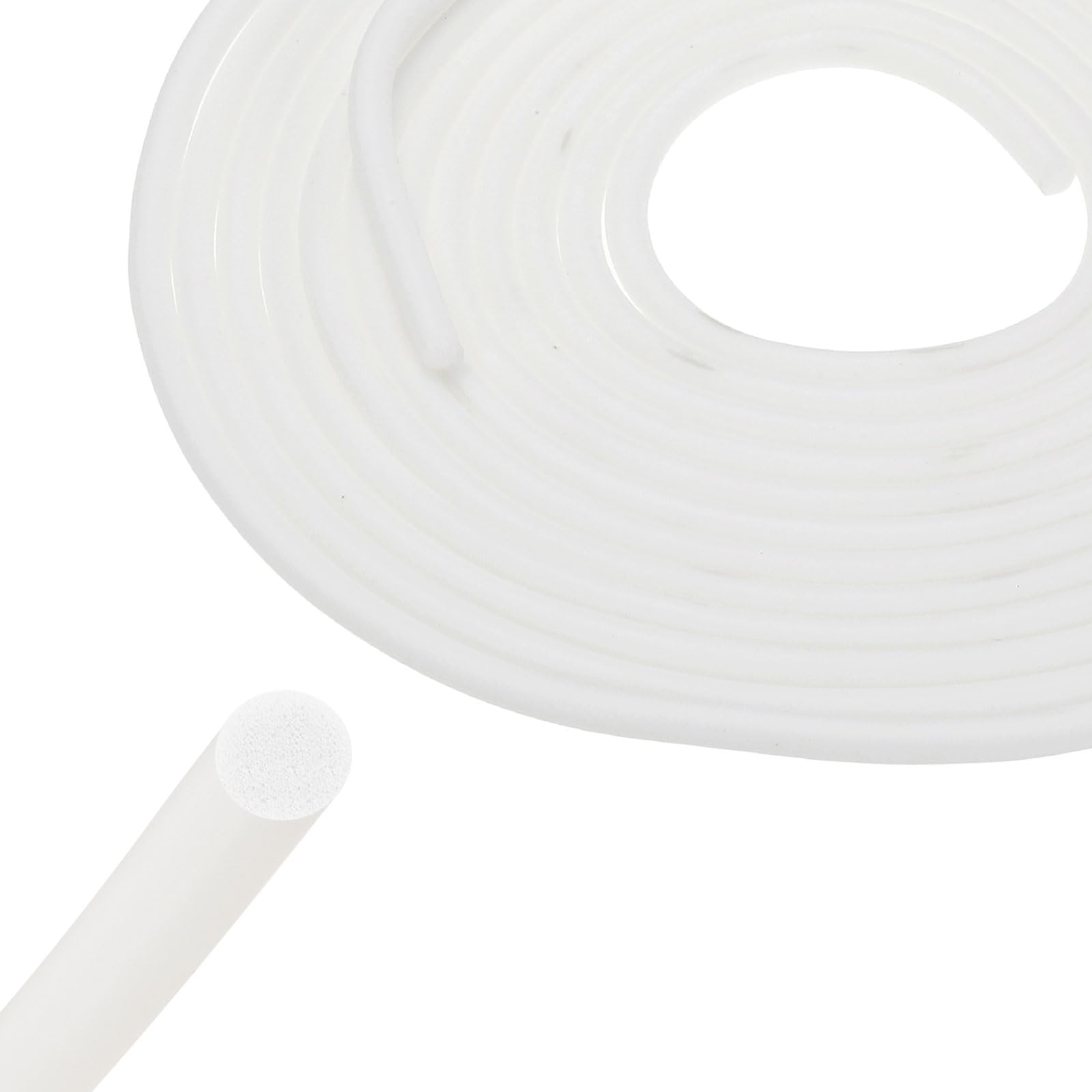 sourcing map Backer Rod 5mm x 4.5m Silicone Rubber Foam Caulk Saver, Weather Strip Seal for Sealing Concrete Gaps, Expansion Joints, Crack Filling, Doors, Windows, White — image 1