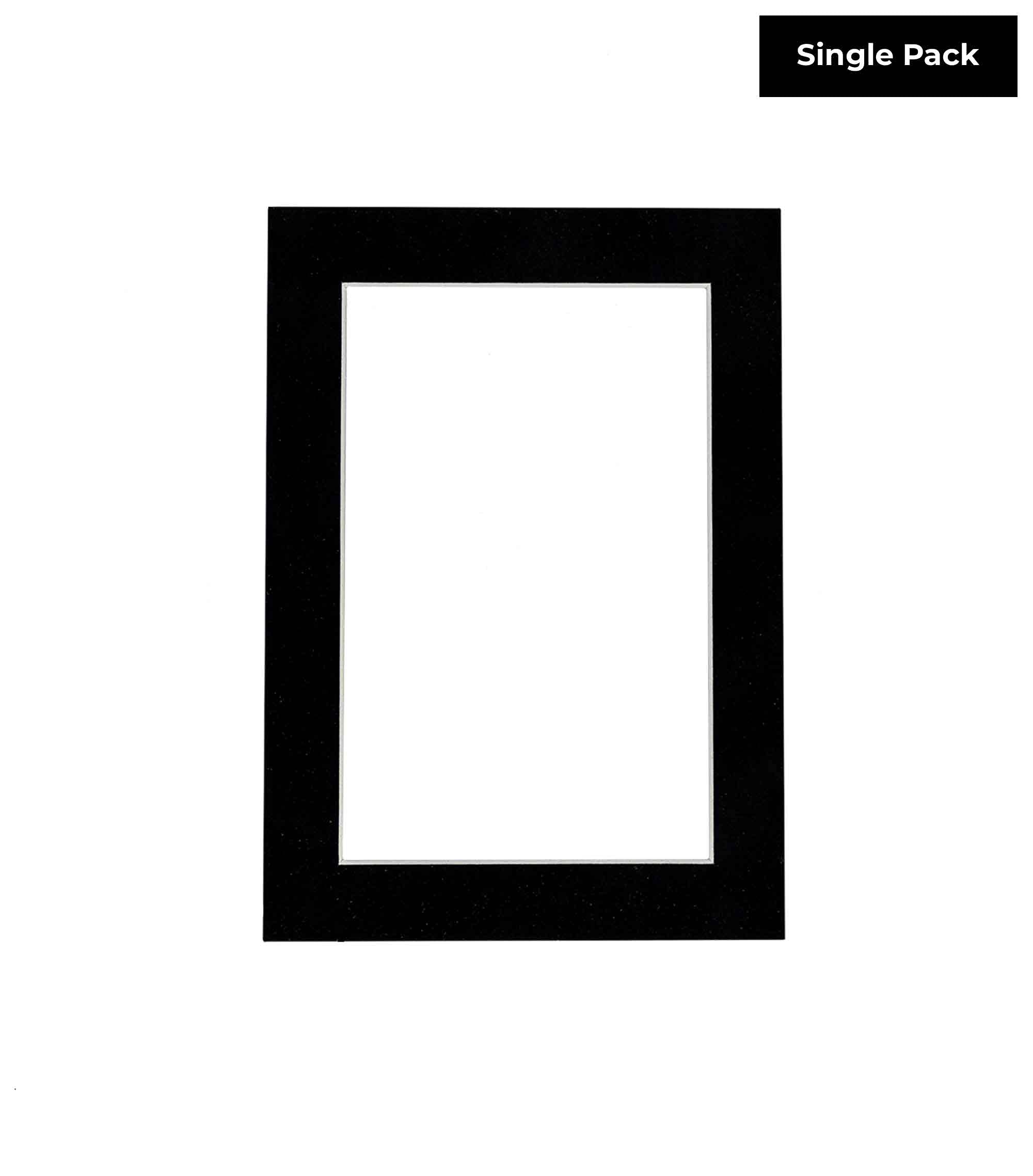 9x14 Mat Bevel Cut for 7x11 Photos - Acid Free Black Suede Precut Matboard With Backing Board and Crystal Clear, Self Seal Photo Mat Bag - For Pictures, Photos, Framing - 4-ply Thickness