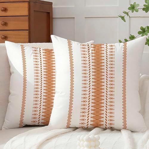 Fundas de Cojines 45x45 Naranja Boho Decorativas Otoño Funda de A...