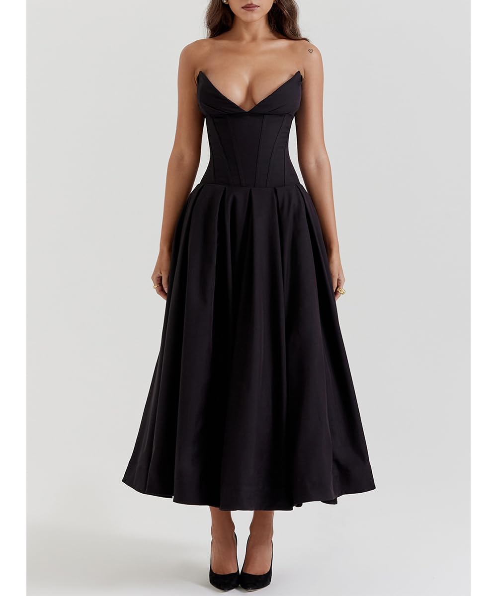 Sexy Senza Maniche Bodycon Corsetto Maxi Abito Tubo Top Ruched Flowy Elegante Sera Party Abiti Lunghi