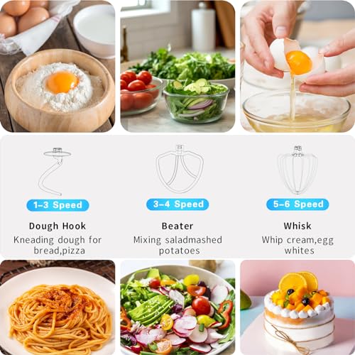 DOBBOR-Electric-Stand-mixer-95QT-660W-7-Speeds-Tilt-Head-Dough-Mixers-Bread-Mixer-with-Dough-Hook-Whisk-Beater-Splash-Guard-for-Baking-Bread-Cake-Cookie-Pizza-Muffin-Salad-and-More-Black