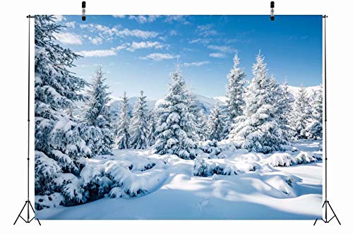 Fondo fotográfico BELECO 5x3ft invierno nieve bosque blanco miniatura 5