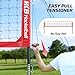 Haokelball Outdoor Portable Heavy Duty Volleyball Net Set for Backyard with Adjustable Height Poles, Anti-Sag System, Volleyball, Pump, Boundary Line and Carry Bag (Red)