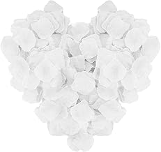 1200 Pieces Artificial Rose Petals, White Rose Petals, Silk White Rose Petals for Wedding, Valentine's Day, Party, Birthday Decoration