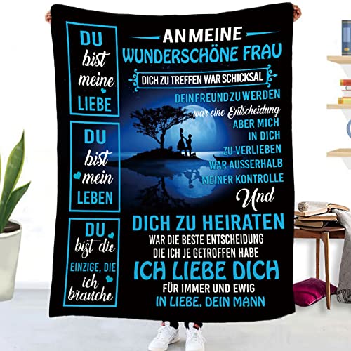 Kuscheldecke Personalisierte Decke An Meine Frau Decke Flanell Briefdecke Positiv Ermutigen Nachricht Brief Decke Tv-Decken Geschenk Hochzeitstag Valentinstag Geburtstag 150x200 cm