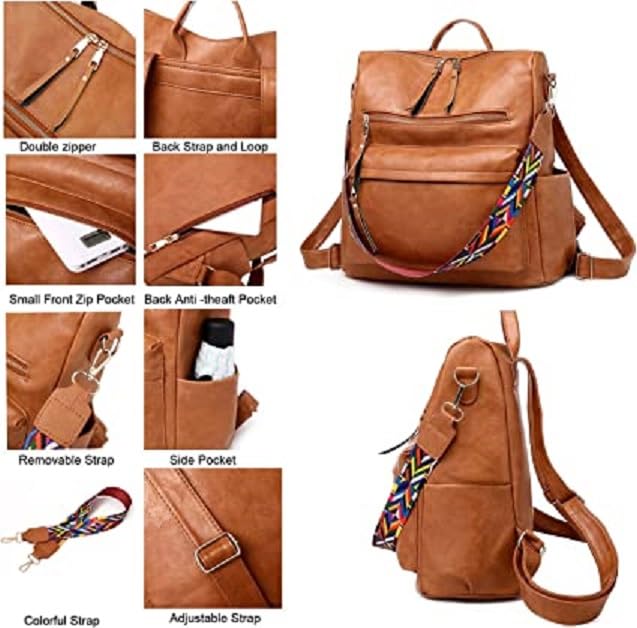 Image of Women High Qulity Multipurpose Backpack Handbag Purse, Travel Backpack Shoulder Bag for Ladies,Girls,Unisex