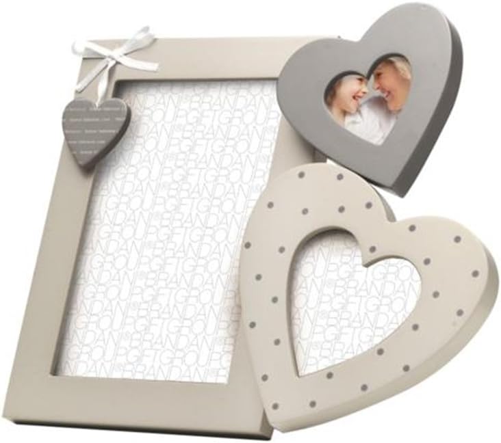 BRANDANI Tip Tap Millecuori Photo Frame, Miff Board, Dove Grey/White, One Size