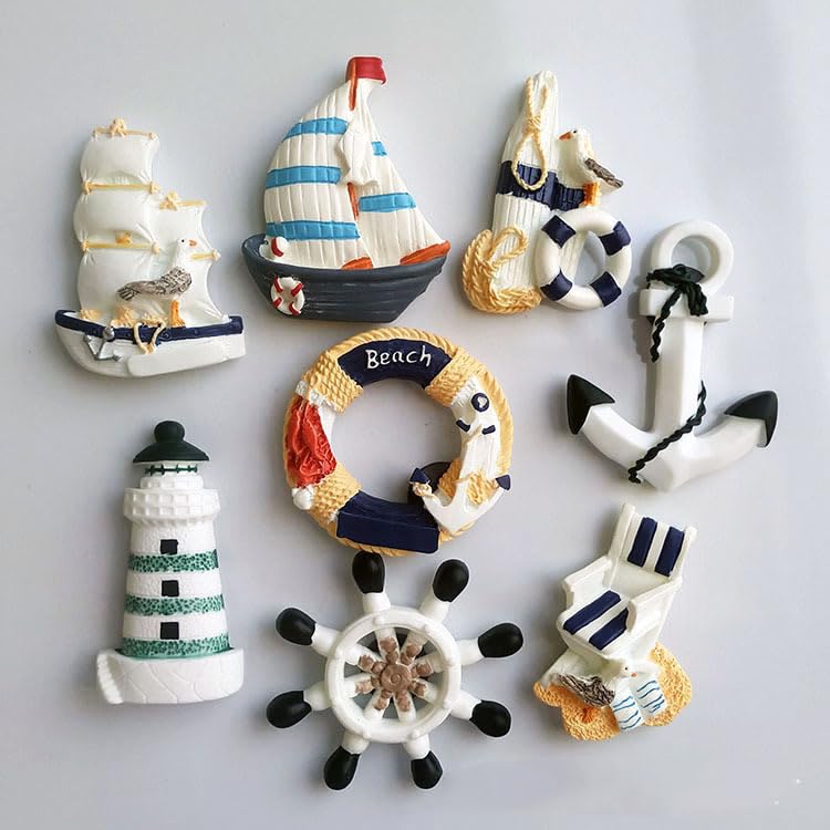 Imanes decorativos de resina para refrigerador, set de 8 miniatura 5