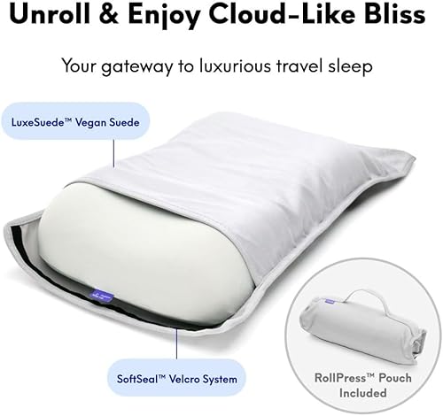 Miniatura 4 de Cushion Lab - Almohada de viaje para dormir profunda, almohada de cuello compacta de espuma viscoelástica para dormir, almohada portátil para