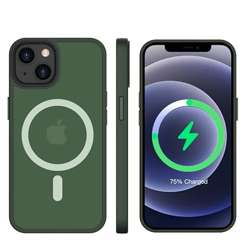 Tigratigro - Coque pour iPhone 12, compatible avec Mag-Safe, texture mate translucide, flexible et anti-empreinte, texture similaire à la peau (vert alpin) Cover