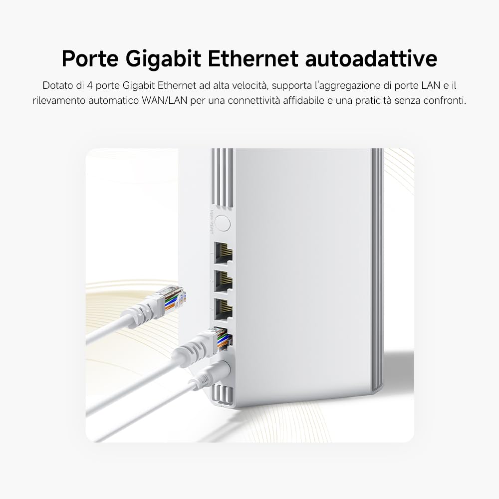 Router WiFi6 AX3000 - Porta Gigabit, Rete Mesh Integrata, Velocità Massime WiFi6