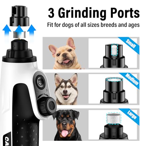 Casfuy Smarter Krallenschleifer für Hunde 6-Gang – 50% Mehr Leistung Krallenschleifer für Haustiere mit 2 LED-Leuchten, Superleise, Wiederaufladbare für Große, Mittelgroße und Kleine Hunde und Katzen