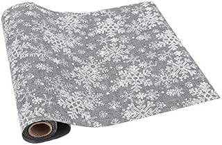 ABOOFAN Snowflake Table Runner Christmas Decorative Tablecloth Xmas Table Runner for Holiday Christmas Decoration (Silver)