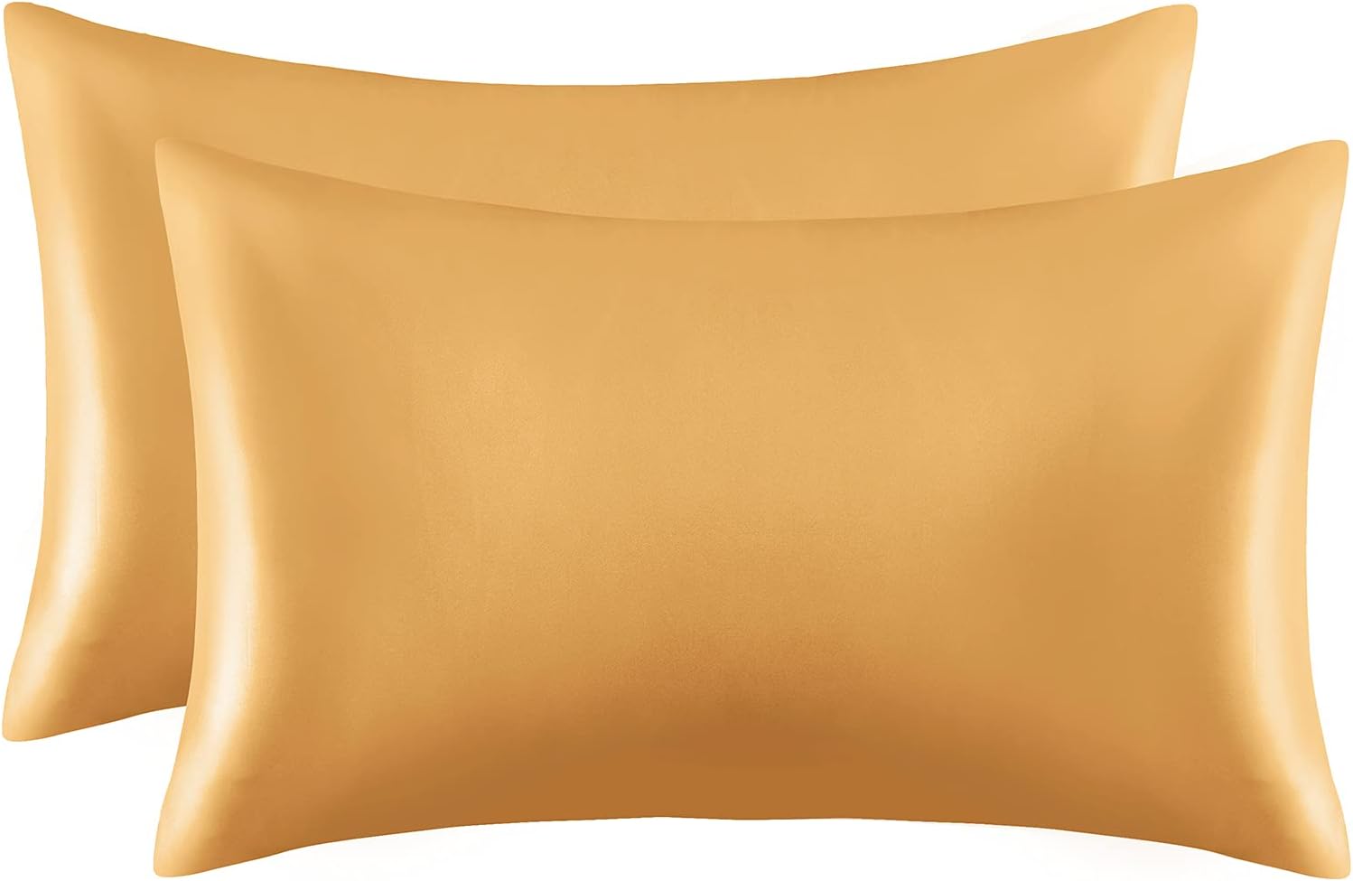P Pothuiny 2Piece Satin Pillowcases Queen Size Luxury Gold