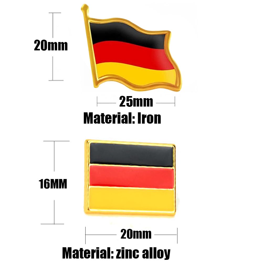 4 szt. flaga Niemiec przypinka przypinka flaga mała flagi przypinki przypinki Germany Badges, Srebro szterlingowe