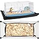 Sadodo 150 x 100cm Wasserdicht Haustier Laufgittermatte PIPI Pads + Bürste für Meerschweinchen Käfig Zubehoer,Kaninchen Matte,Hamster Pee Pads für Wiederverwendbar,Käfigmatte für Hunde