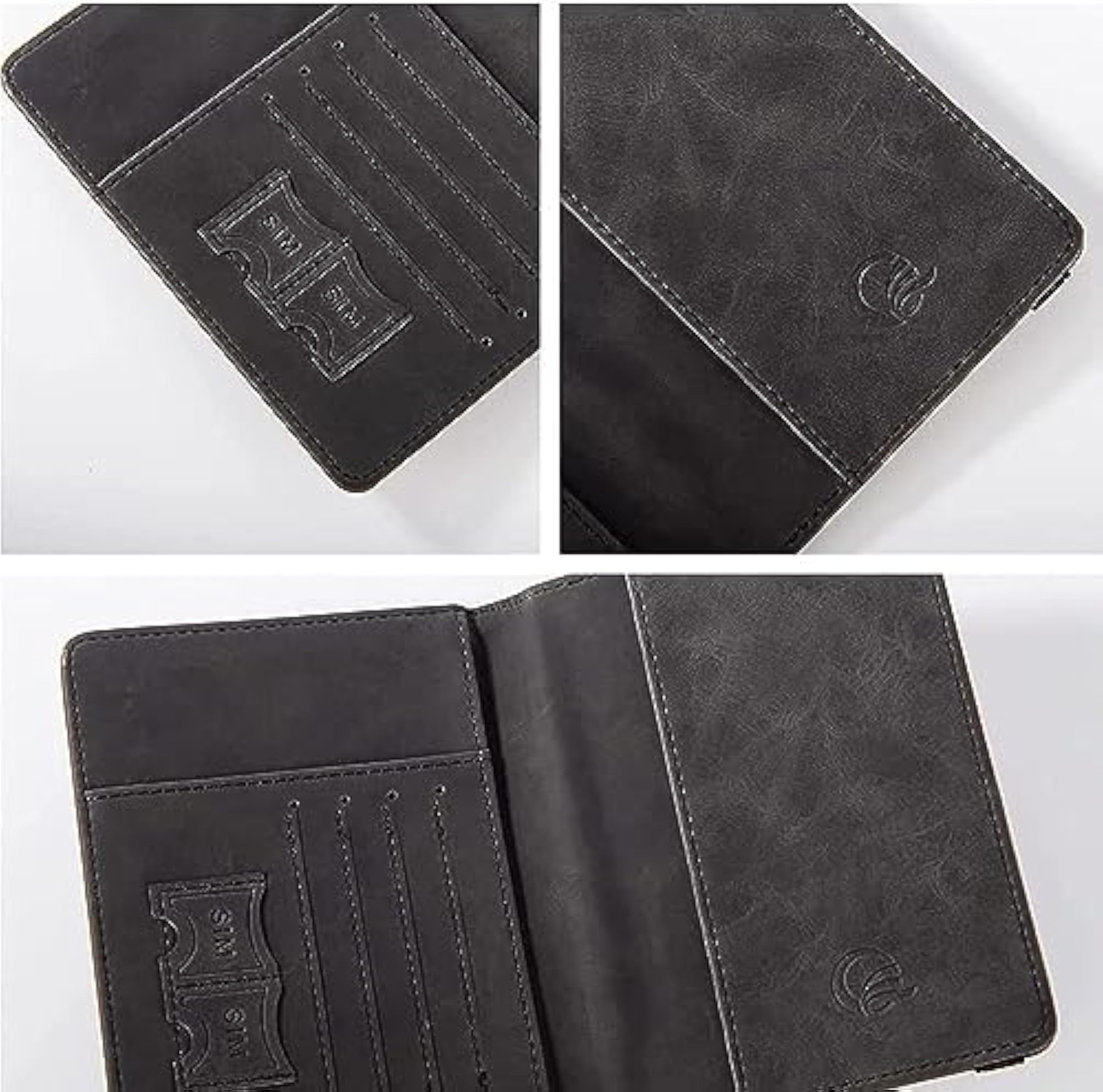 RFID Blocking PU Leather Passport Holder Cover, Travel Document Wallet