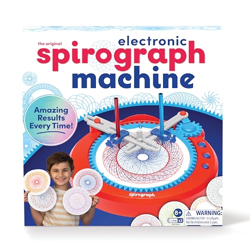 Image of Spirograph Electric Machine - Arts and Crafts, Kids Toys, Art Supplies, Craft Supplies, Drawing Kit, Spiral Art, Classic Gear Design Kit, Case, Pens, Design Sheet Included, Ages 8+