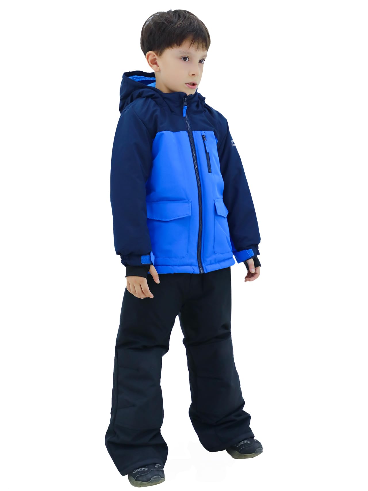 CHALET Jungen Schneeanzug mit Kapuze Wasserabweisender Skianzug Winddichter Winteranzug