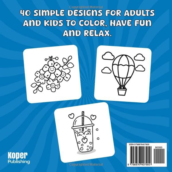 Miniatura 2 de Bold and Easy Coloring Book Captivating Charm Explore Cute Animals, Friendly Monsters, Sweet Hearts, and More! Immerse Yourself in Effortless ...