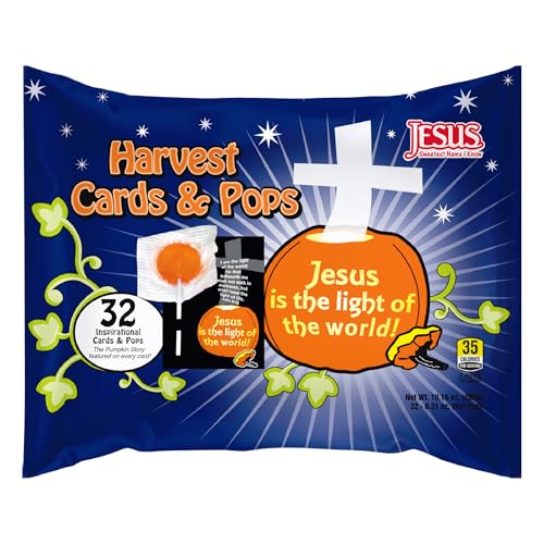 Scripture Candy, Harvest Cards & Orange Flavored Pops, 32 Count