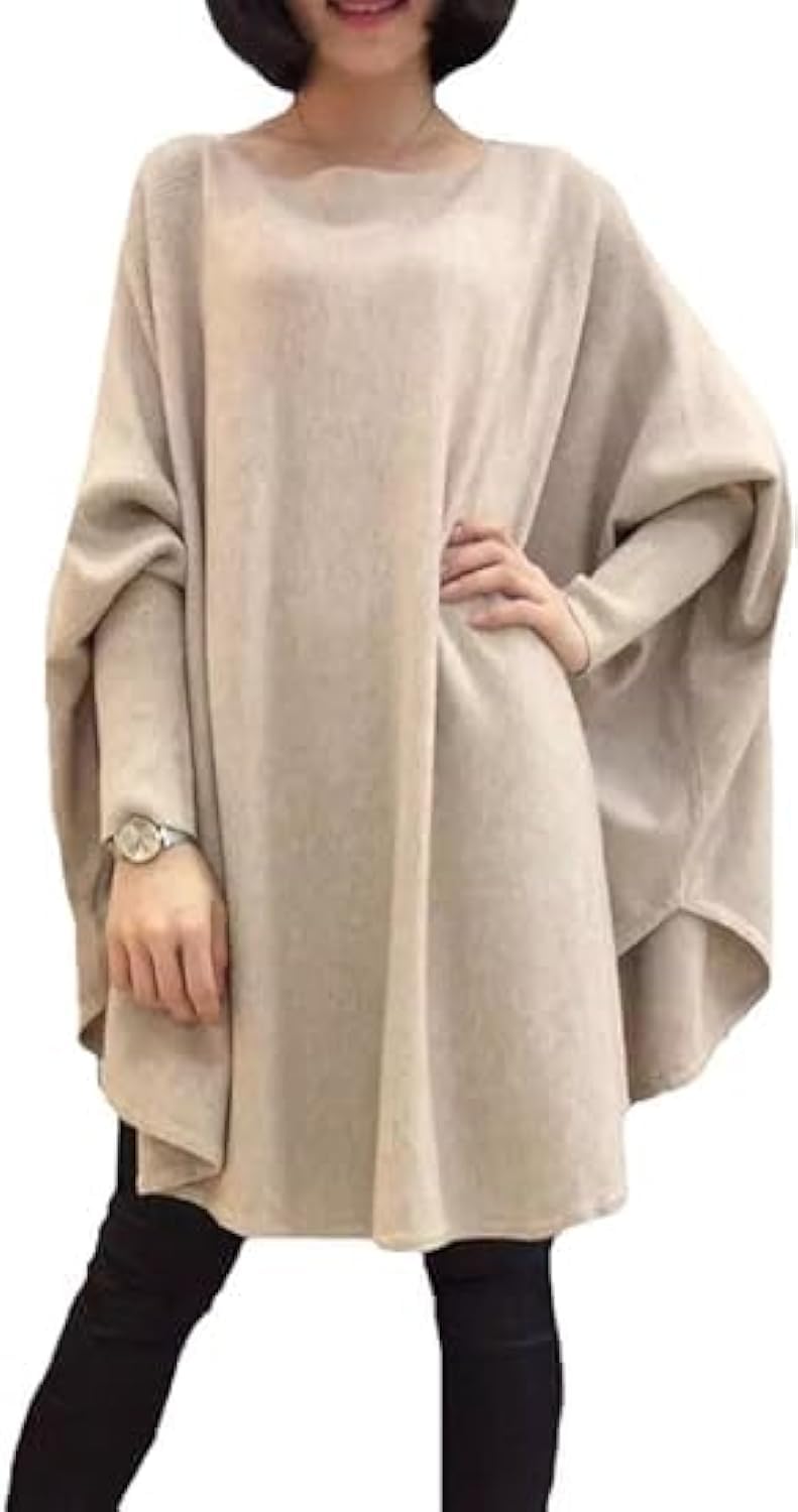 FTCayanz Damska tunika z rękawami typu nietoperz, plus size, bluzka, sweter