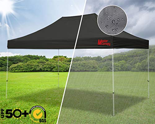 Image of MASTERCANOPY 10x15 Replacement Pop Up Canopy Top for Kingkong Frame Black