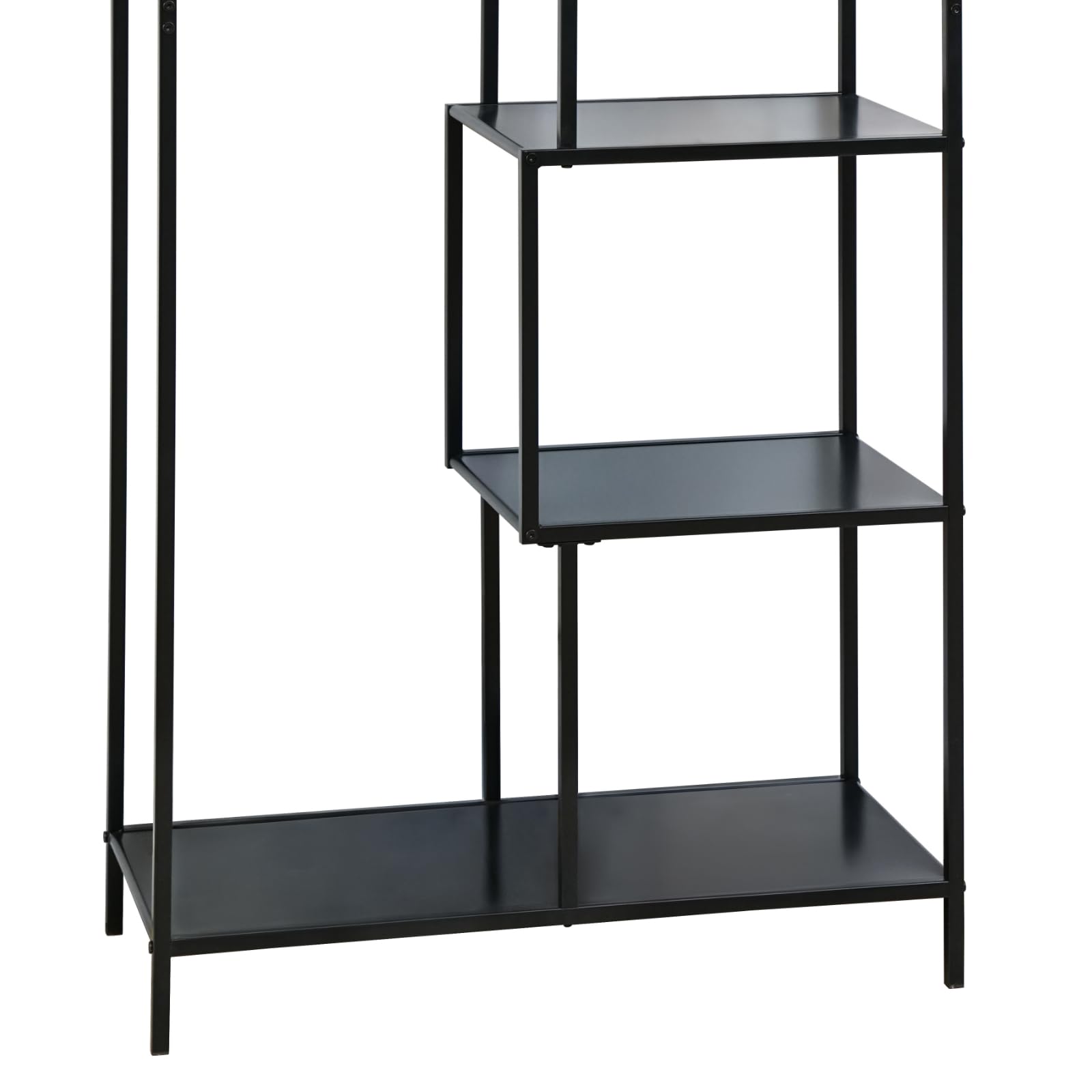 SVITA KELA Metallregal 6 Ebenen Küchenregal Badregal schmal stehend Industrial Style Wohnzimmer Schlafzimmer Schwarz