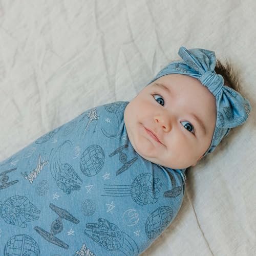 Image of Copper Pearl Swaddle Blankets for Newborns | Soft Stretchy Receiving Blankets for Boys and Girls | Large 46 x 46 Inch Baby Blankets | Lightweight and Breathable Swaddles | Starships