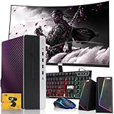 TechMagnet HP G3 Gaming Desktop, Chameleon Edition – Intel Core i5 6th Gen | 16GB DDR4 Ram | 512GB SSD | GT 1030 | New 24 Inch Curved Monitors | Windows 11 Pro (Renewed)