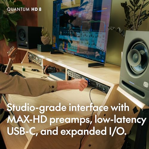 Image of Fender Quantum HD 8 | 26x30 USB-C Audio Interface for Music Production, Next-Gen MAX-HD Mic Preamps, Instrument Inputs, ADAT & S /PDIF I /O, Auto Gain, Re-Amp Outputs, Loopback, Headphone Amp, Mac & PC | 26x30 USB-C Audio Interface with Max-HD Mic Preamps, 32-Bit /192 Khz Converters, Auto Gain, Re-Amp Outputs, Dsp Monitor Mixer