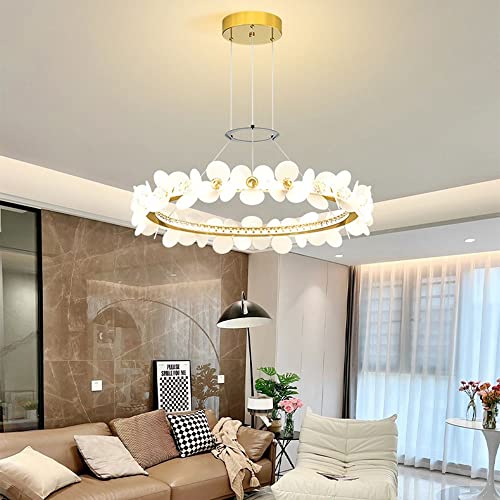 Chandelier LED pétale moderne pour salon sombre et plafond haut - 3