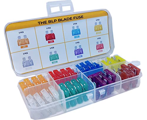 THE BLP Automotive Big Blade Fuse for Car, Bike & Truck 5, 10, 15, 20, 25, 30, 35, 40 Amp (40pcs / Each 5)