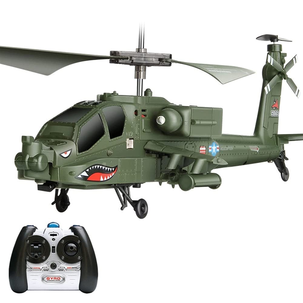 Elicottero radiocomandato con stabilizzatore giroscopico, Elicottero Apache a 3,5 canali con decollo e atterraggio con Un Solo Tasto, Aereo da Combattimento Intelligente ad Altezza