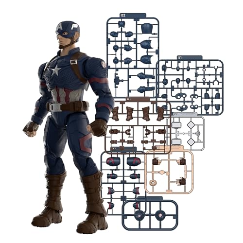 Image of Blokees - Champion Class - Marvel Infinity Saga - Captain America CC03 Model Kit - Assembly Required - No Tools - No Cutting - No Glue - No Paint - Age 14+