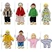 PUCKWAY Lovely Happy Dollhouse Dolls Family Set of 8 Wooden Figures for Children House Pretend Gift