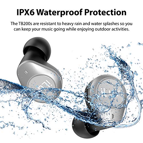 Iluv Tb200 Space Gray True Wireless Earbuds Cordless In-Ear Bluetooth 5.0 With Hands-Free Call Microphone, Ipx6 Waterproof Protection, High-Fidelity Sound; Includes Compact Charging Case & 4 Ear Tips #TOP4