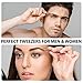 Tweezers Precision for Eyebrows, Terresa 4 Pack Tweezer Set and Pointed Hair Removal Tweezers, Eyebrow Plucker Tweezers for Ingrown Hair, Eyebrows Plucking, Daily Beauty Tool for Women and Men