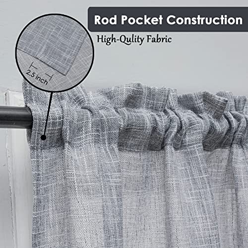 Beda-Home-Tassel-Linen-Textured-Swag-Curtain-Valance-for-Farmhouses-Kitchen-Light-Filtering-Rustic-Short-Swag-Topper-for-Small-Windows-Bedroom-Privacy-Added-Rod-Pocket-Design-Grey-36×36-2PCs Beda Home Tassel Linen Textured Swag Curtain Valance for Farmhouses Kitchen Light Filtering Rustic Short Swag Topper for Small Windows Bedroom Privacy Added Rod Pocket Design Grey 36×36 2PCs