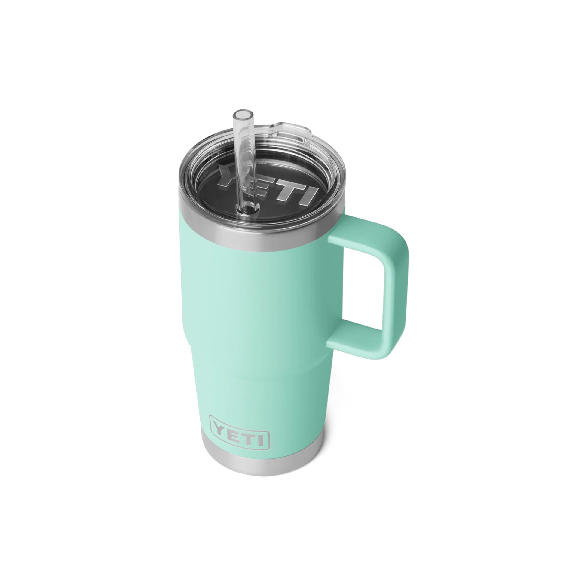 YETI Rambler Tasse à paille, en acier inoxydable avec couvercle hermétique et robuste, écume de mer, 739 ml