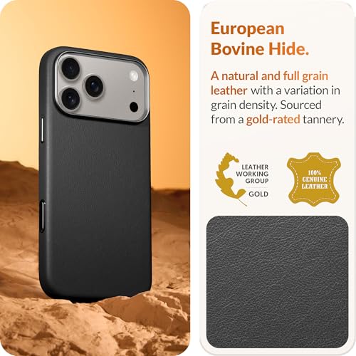 Coque iPhone 17 Pro Max cuir véritable antichoc et compatible charge MagSafe - 2