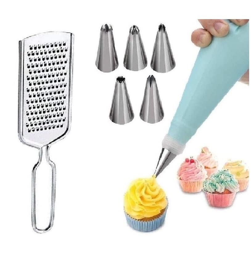 First Front 6pcs Nozzle with Cheese Grater, Pack of 2 (Multicolour)