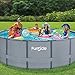 Funsicle 14ft x 48in Round Oasis Above Ground Pool, with SkimmerPlus Filter Pump & Ladder, Gray
