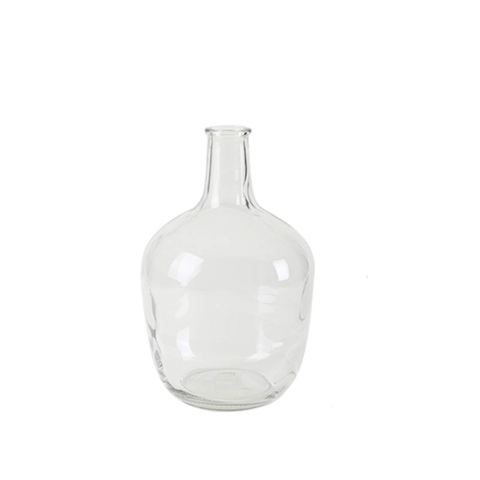 asdchZen Vintage Glass Vase, Belly Shape Narrow Mouth Hydroponic Vase Home Living Room Balcony Floor-Standing Decorative Vase,18 * 30CM