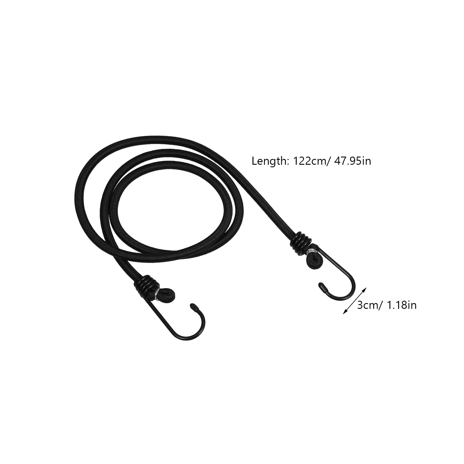 jojofuny Adjustable Elastic Bungee Cords with Hooks 48In Lightweight Stretch Rope Straps for Luggage Tent Bike Outdoor and Indoor Use - Image 3
