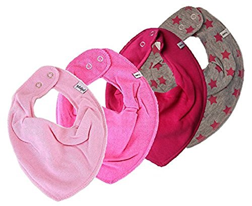 Pippi 4er Set Mädchen Baby Dreieckstuch Halstuch Lätzchen * PINK & STERNE