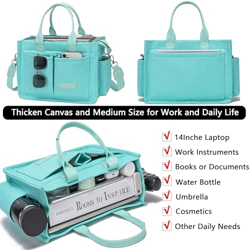 Image of ZHMO Canvas Tote Bag for Women,Women's Bags Crossbody Bags Work Laptop Tote Bag Large Handbags Purse for Travel Nurse Teacher