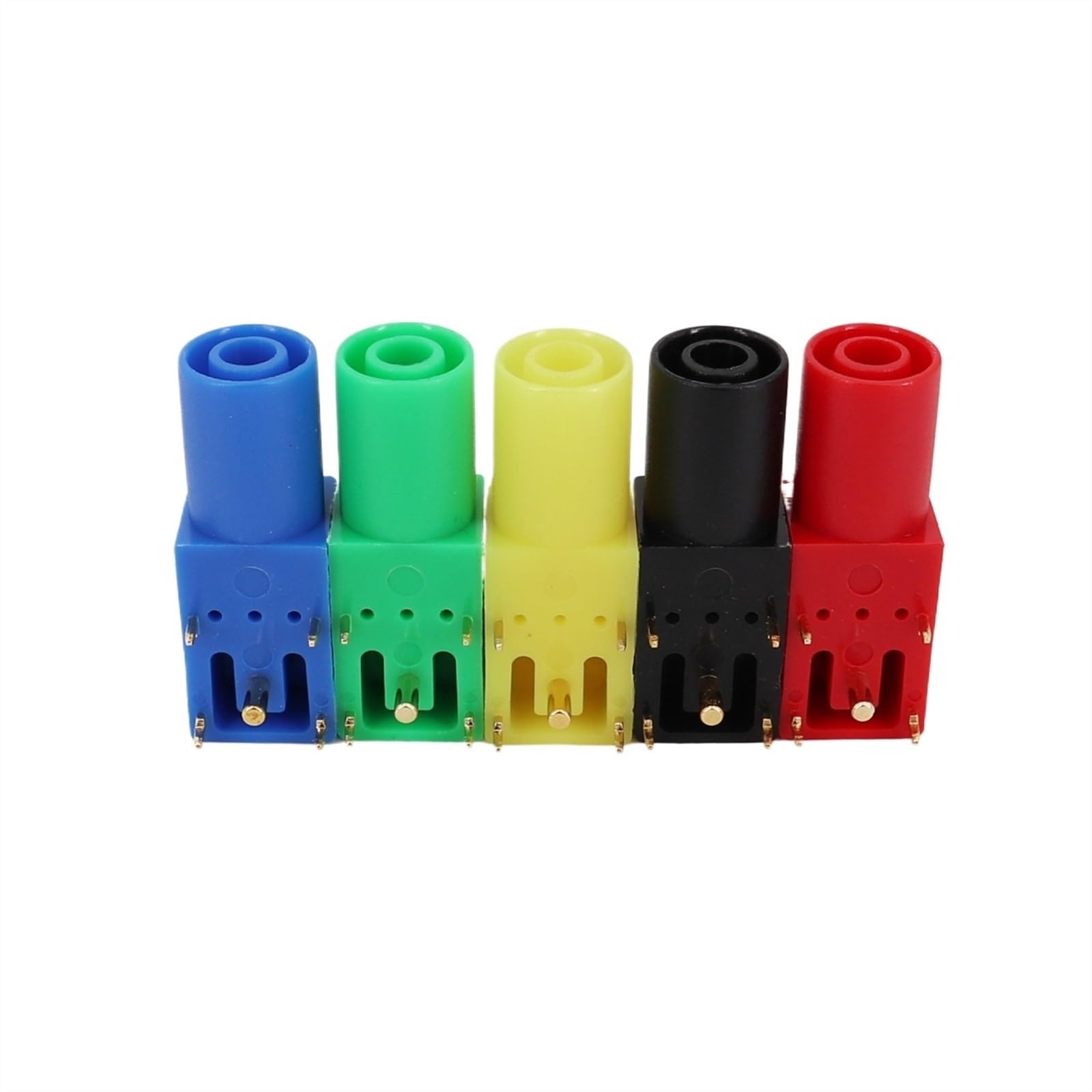 5 connettori a presa jack femmina a banana da 4 mm placcati in oro con montaggio ad angolo retto (5 pezzi rosso)