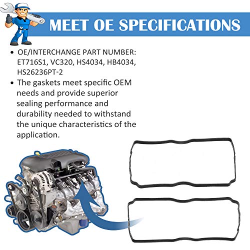 Donepart Valve Cover Gaskets Set, Et716S1 Engine Gasket Compatible With Subaru, Impreza Legacy, Forester, Outback Baja Saab 2.2L 2.5L Ej22 Ej25 Ej22E 1998-2012 Cam Seal, Spark Plug Ith Grommets #TOP2
