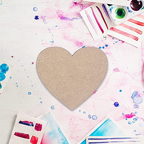 Image of Fiddlys Wooden Coaster Set of 6 | Beautiful Decorative Coaster for Tea & Coffee Cups, Mugs & Glasses | Elegant Table Decor & Gift Set | Eco-Friendly Wooden Coasters (Pack of 12 Heart)